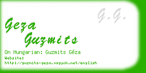 geza guzmits business card